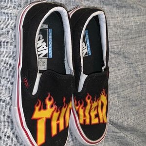thrasher x vans slip ons